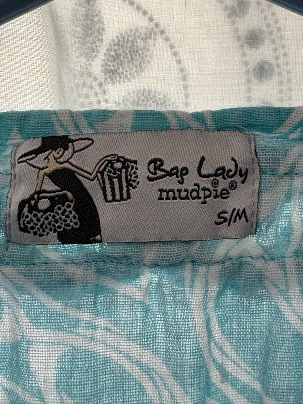 Teal & White Patterned Long-Sleeve Swim Coverup - Picture 2 of 3